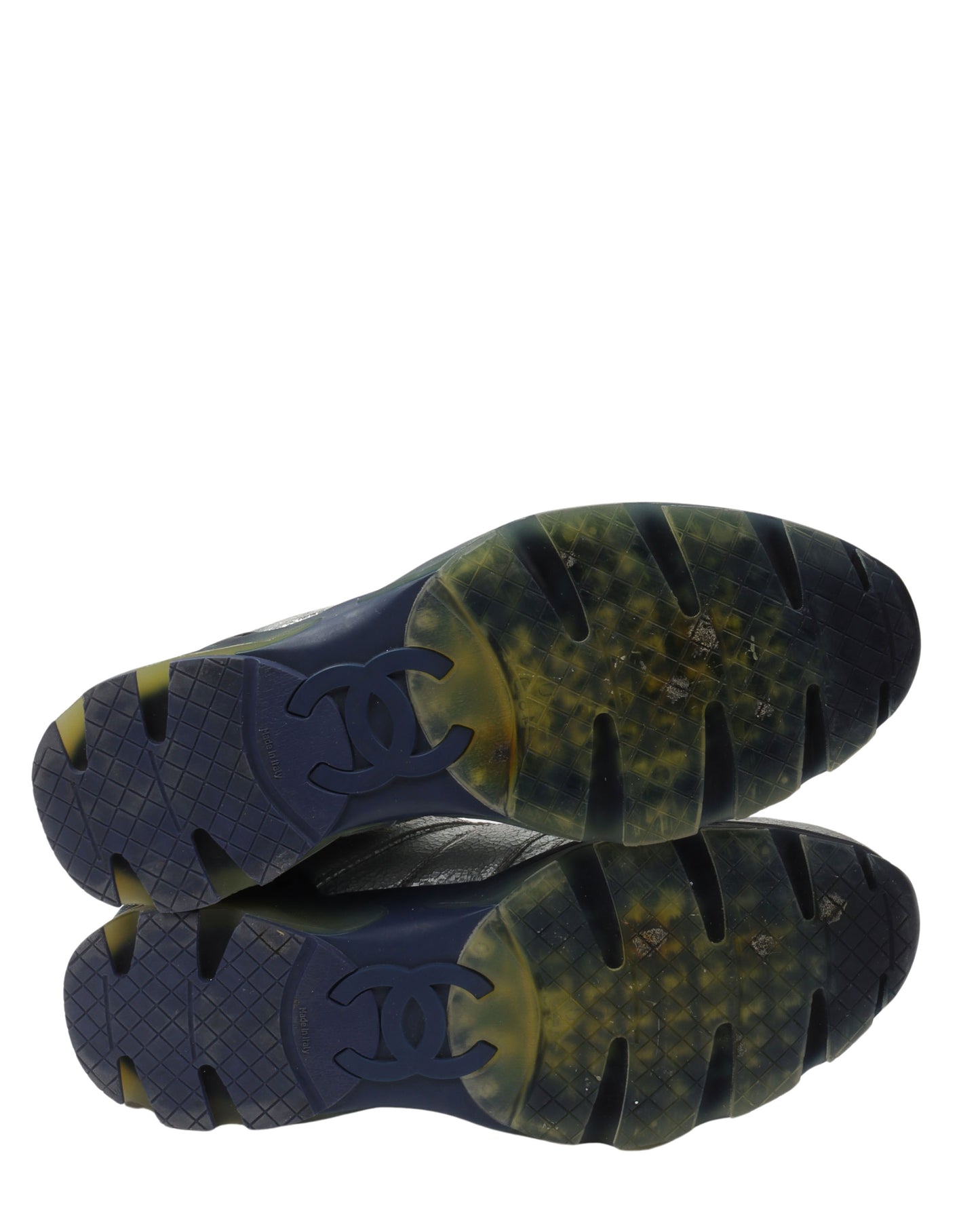Metallic Silver Cracked Leather Trainer Sneaker