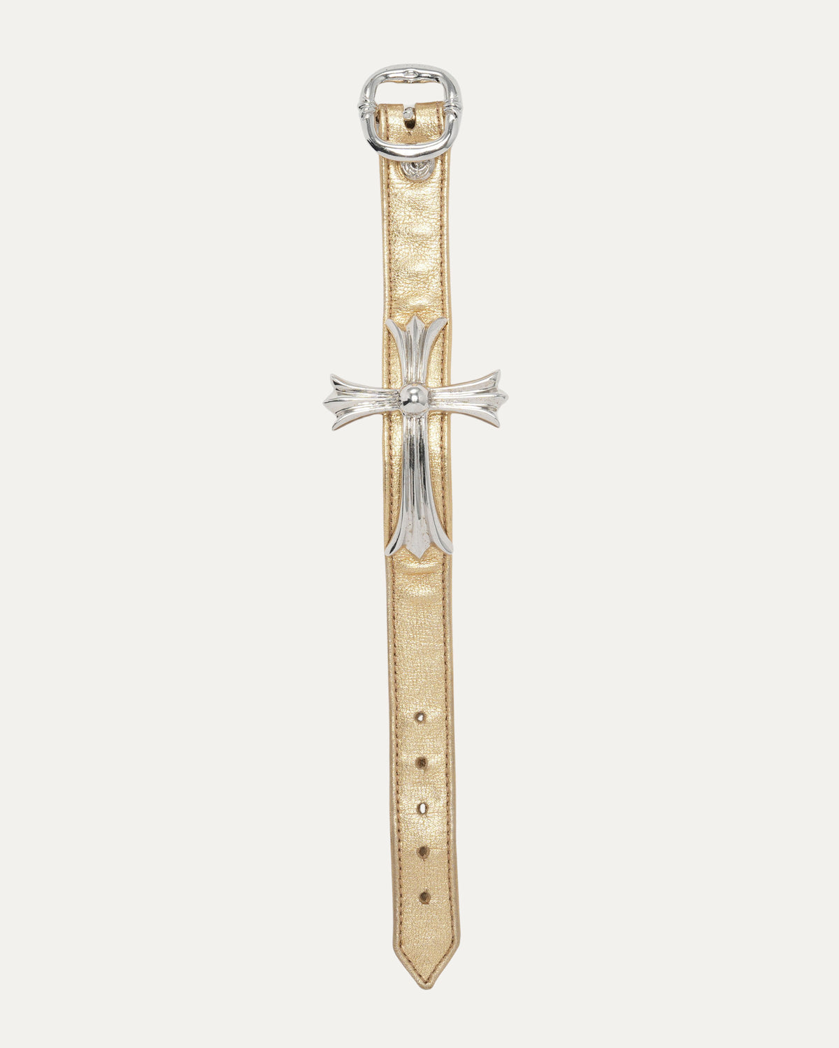 Silver Cross and Leather Gunslinger Bracelet