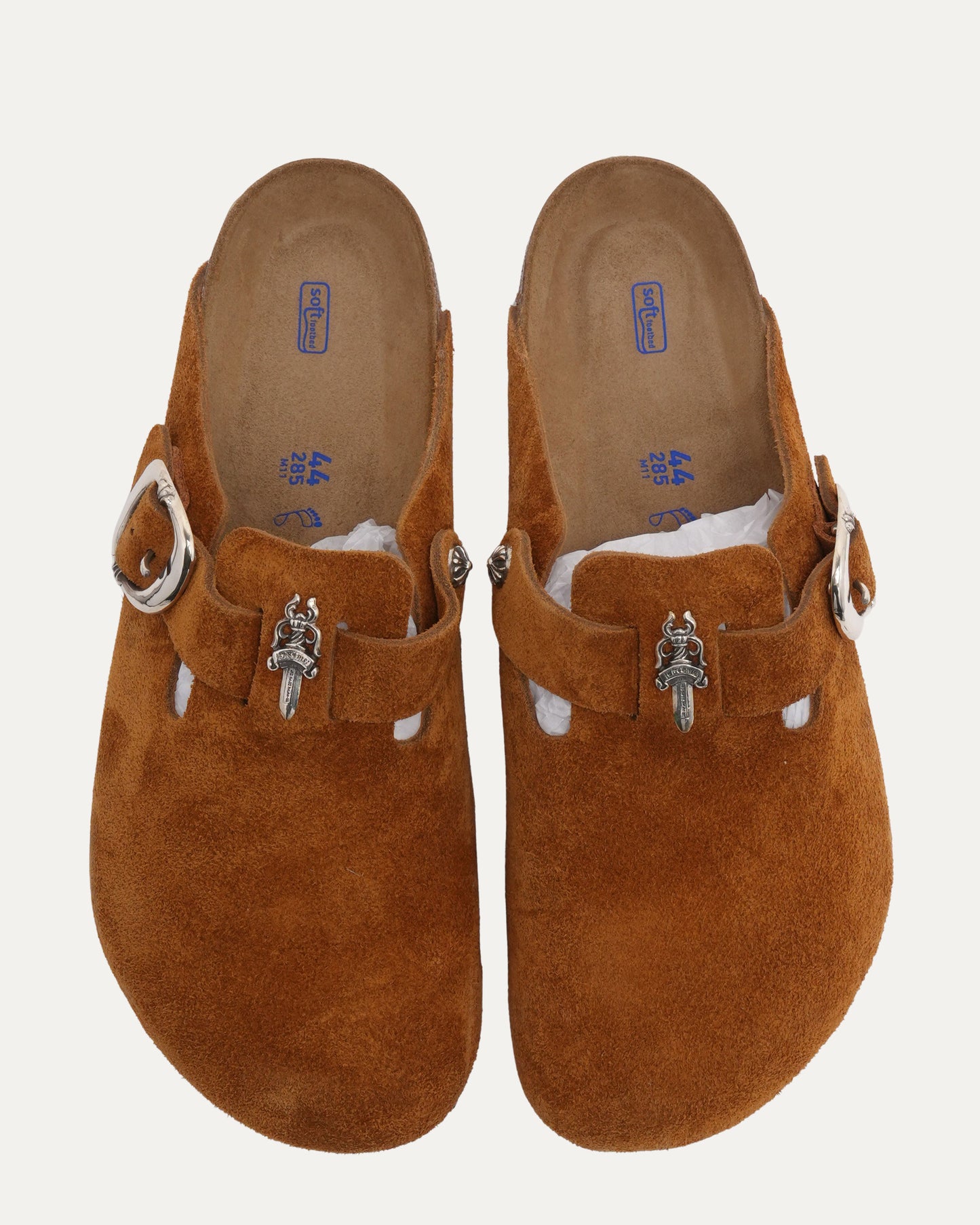 Dagger Embellished Birkenstock Boston Suede Mule