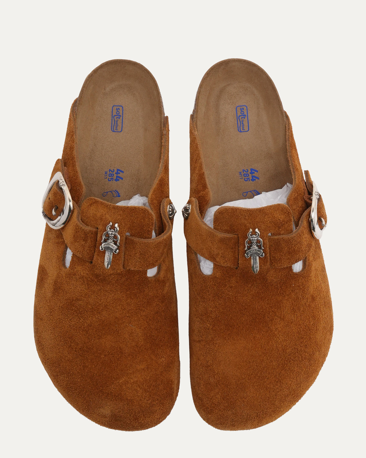 Dagger Embellished Birkenstock Boston Suede Mule