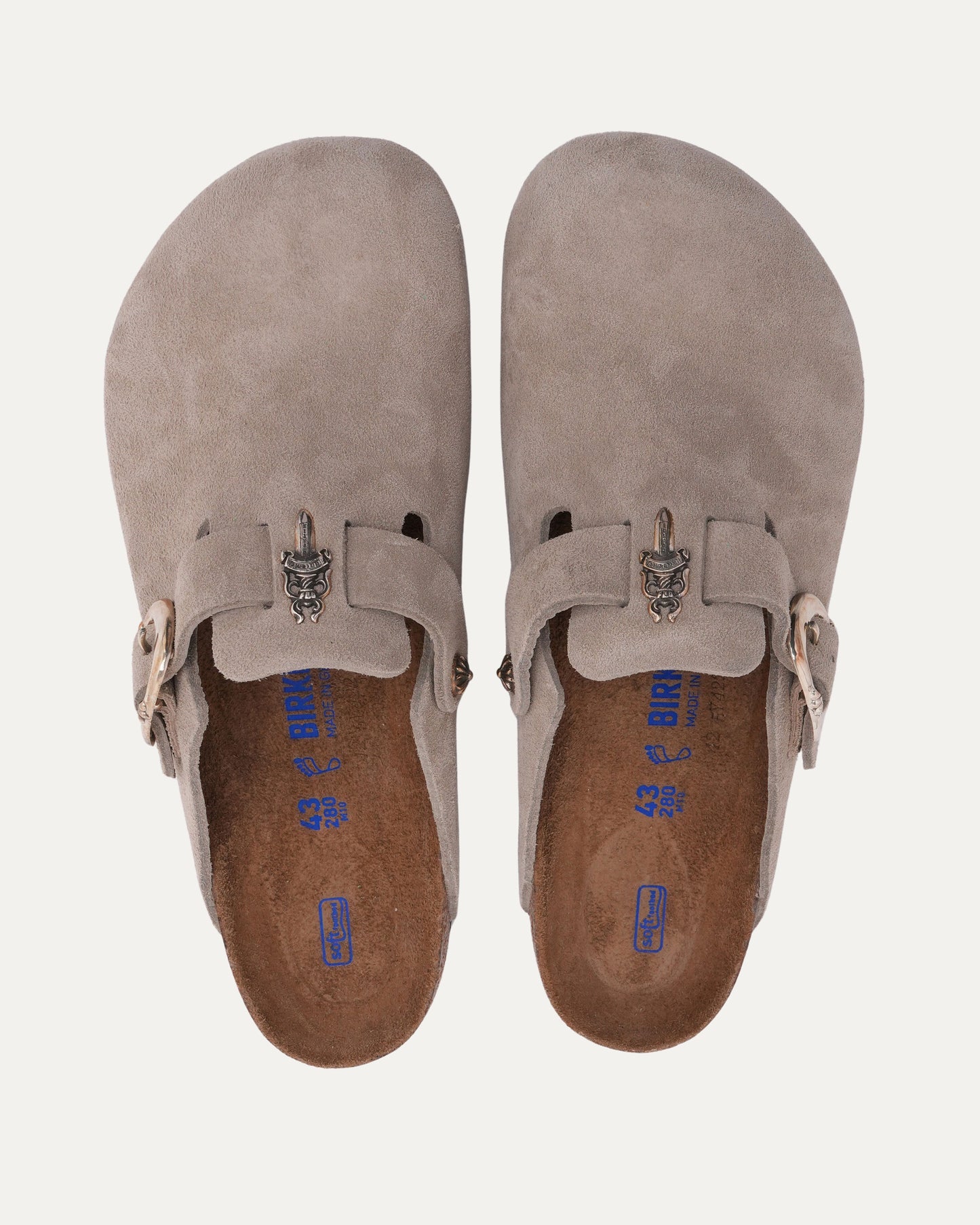 Dagger Embellished Birkenstock Boston Suede Mule