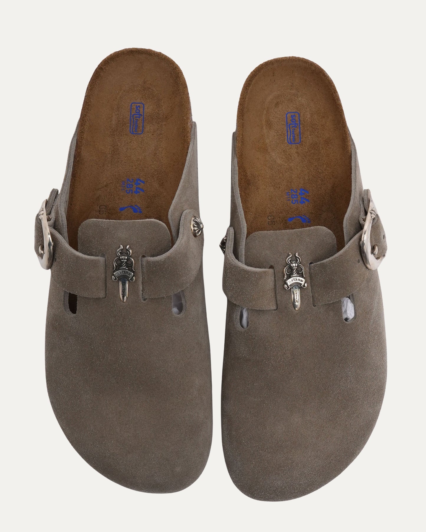 Dagger Embellished Birkenstock Boston Suede Mule