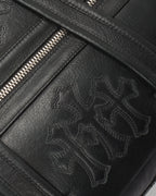 Nylon & Leather Cross Patch Duffel Bag