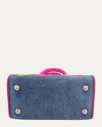 Denim Cross Patch Drew Mini Bag