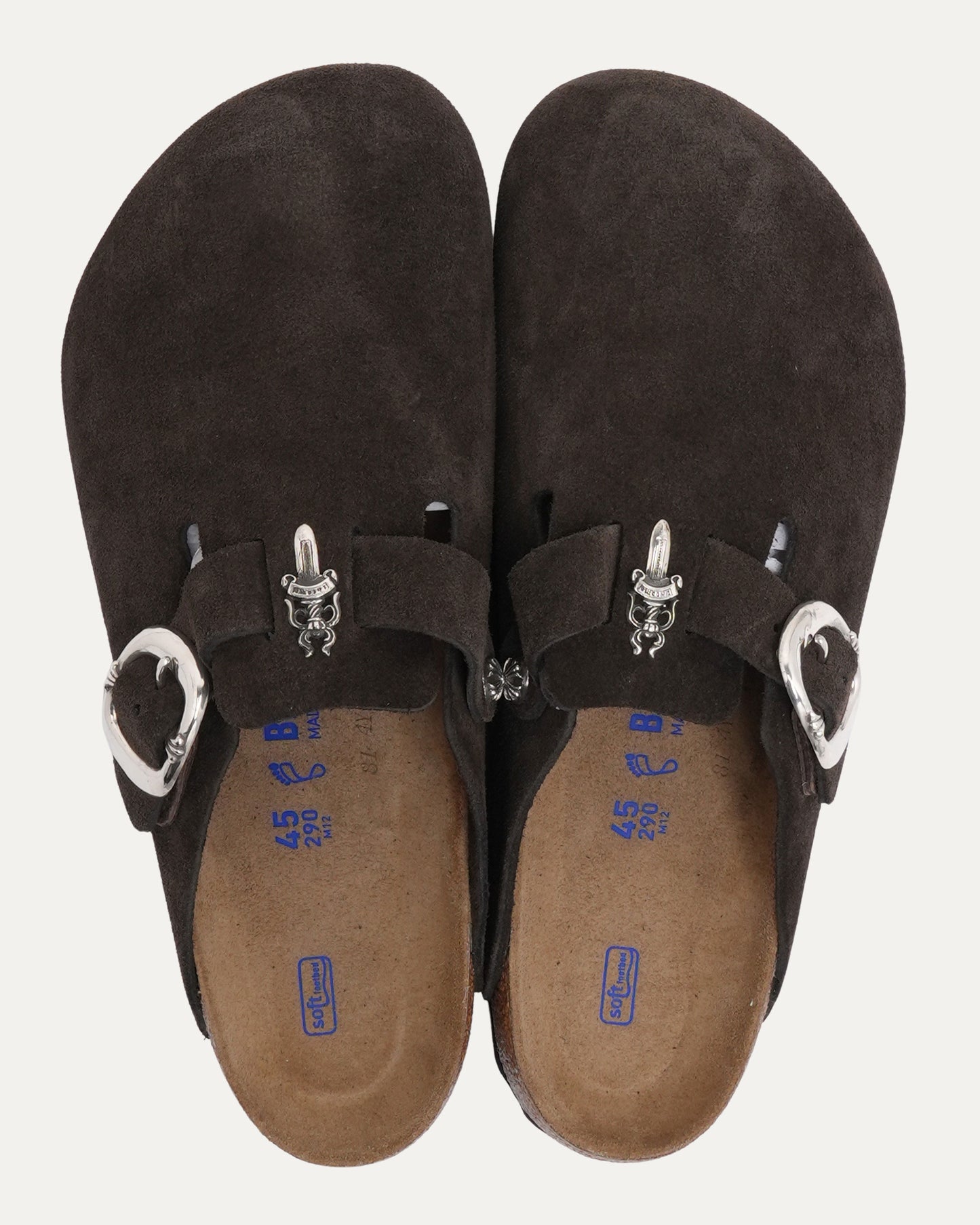 Dagger Embellished Birkenstock Boston Suede Mule