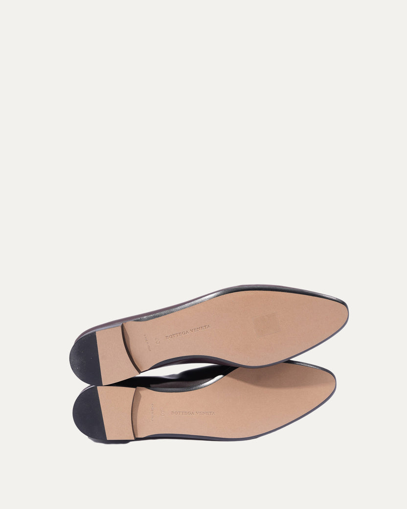 Pointed Toe Leather Ballet Flats