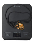 22k Gold Rolling Stones Pendant w/ Leather Necklace