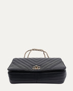 Chevron Quilted Statement Flap Bag