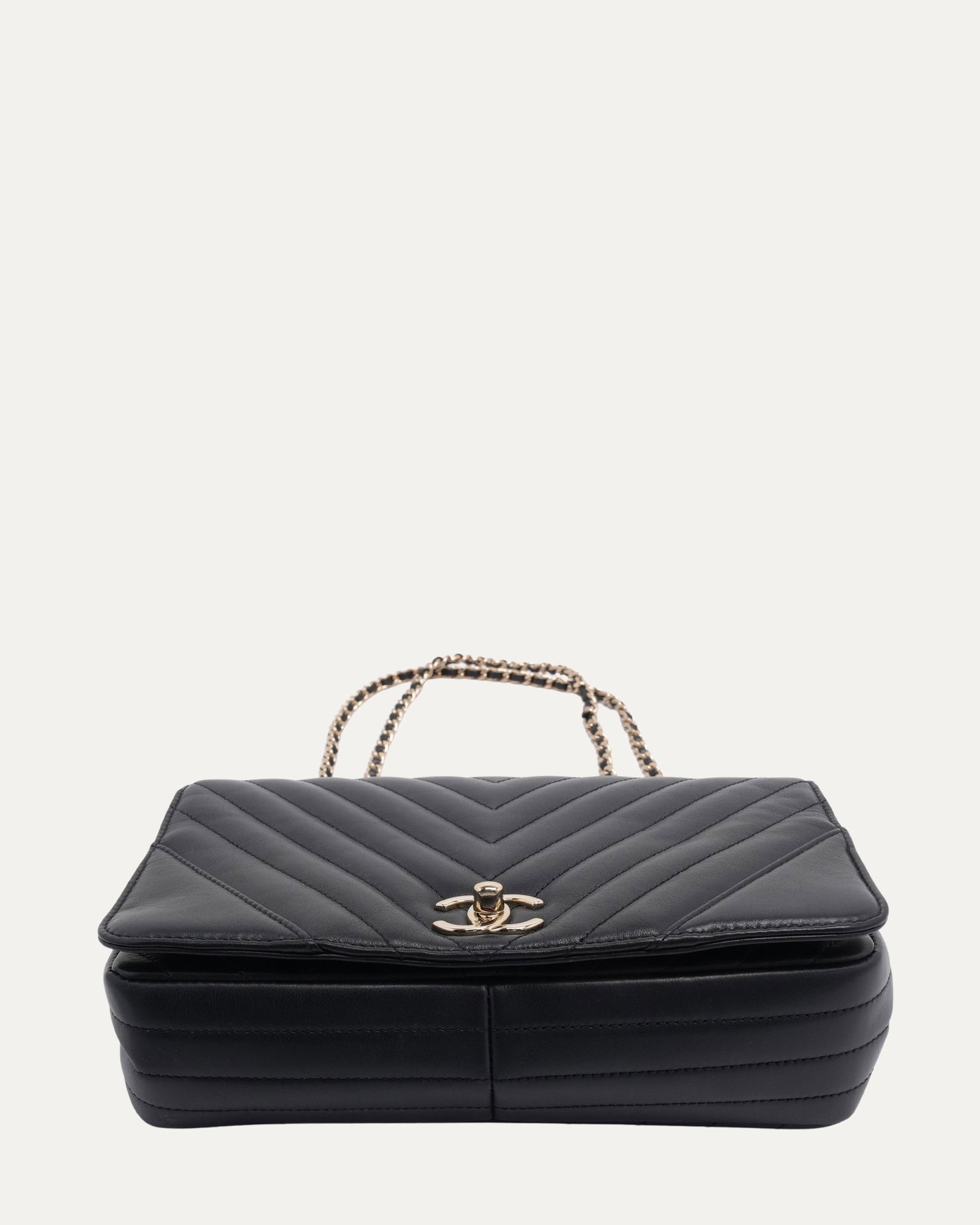 Chevron Quilted Statement Flap Bag