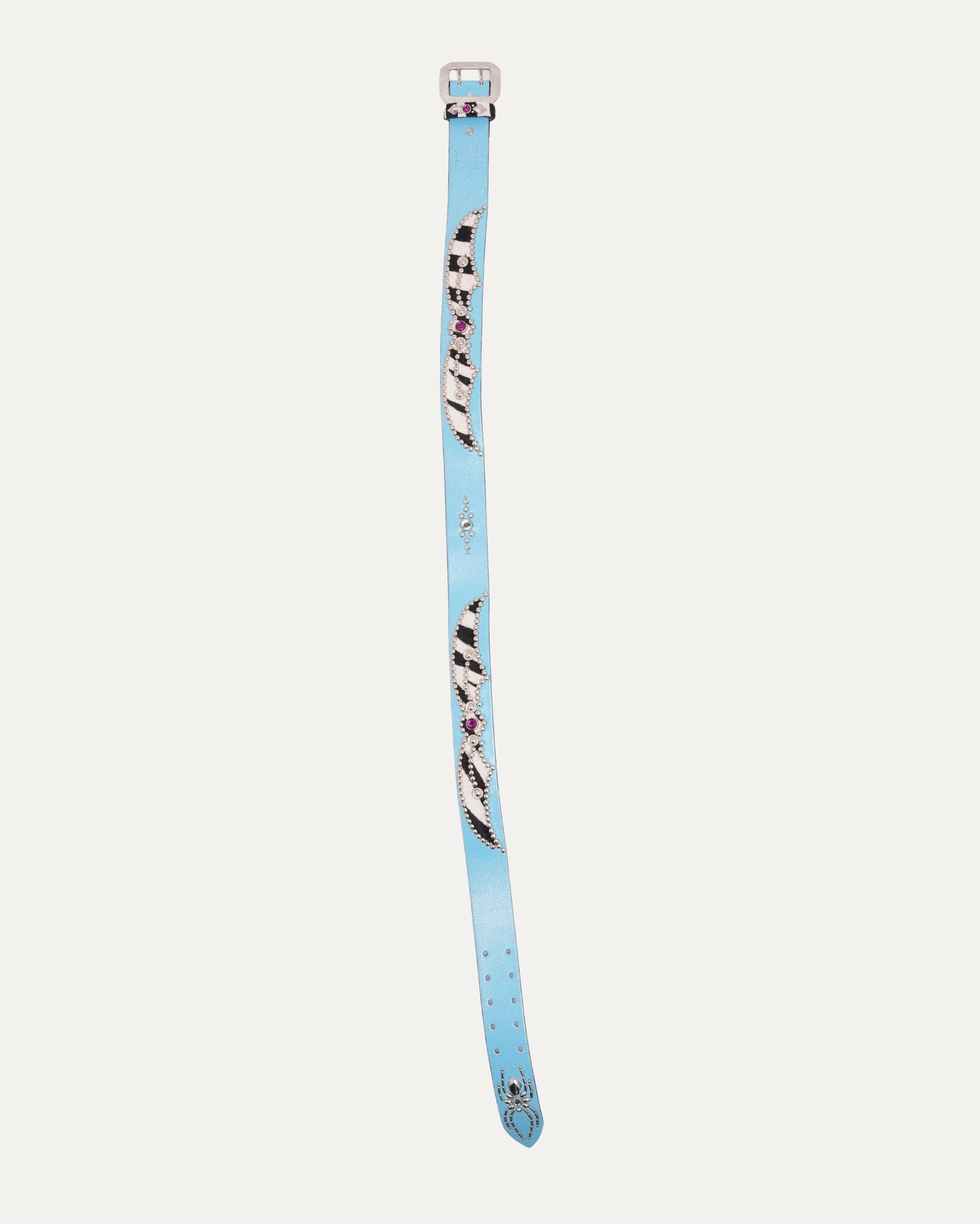 Studded Zebra Inlay Belt