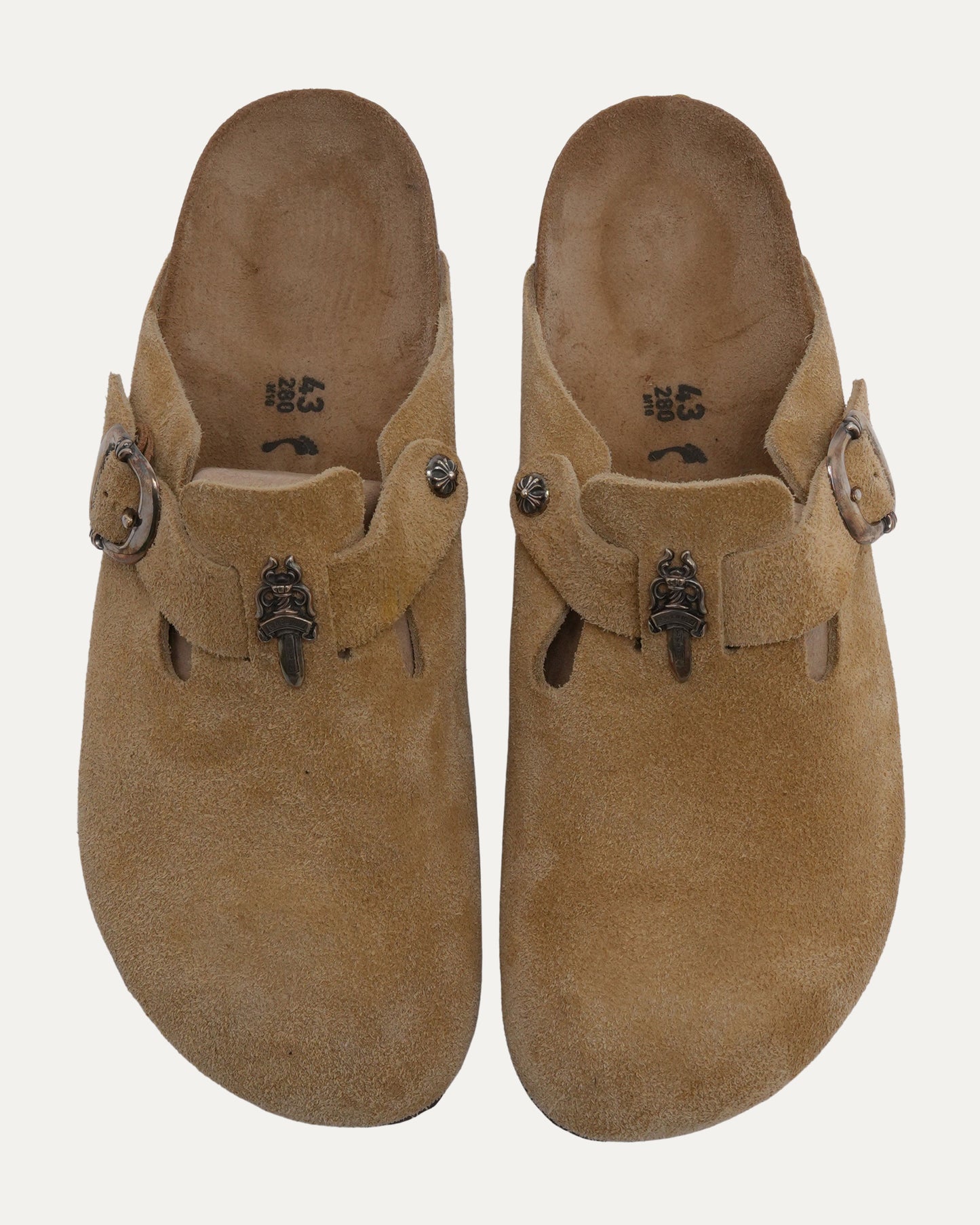 Dagger Embellished Birkenstock Boston Suede Mule