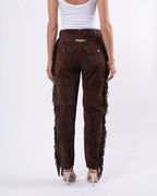Suede Fringed Pants