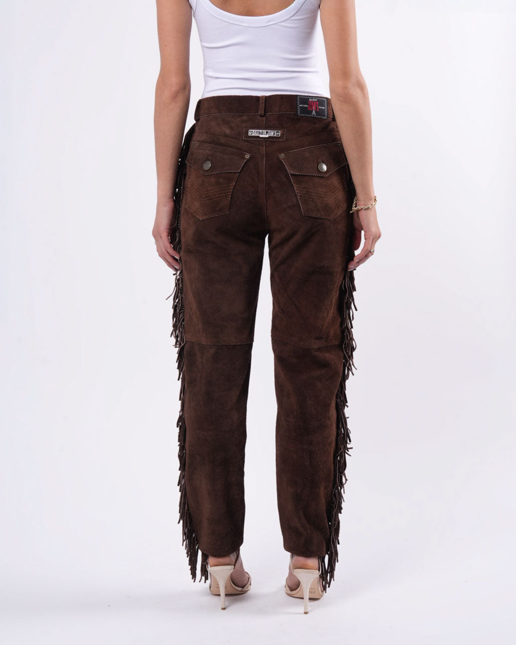 Suede Fringed Pants