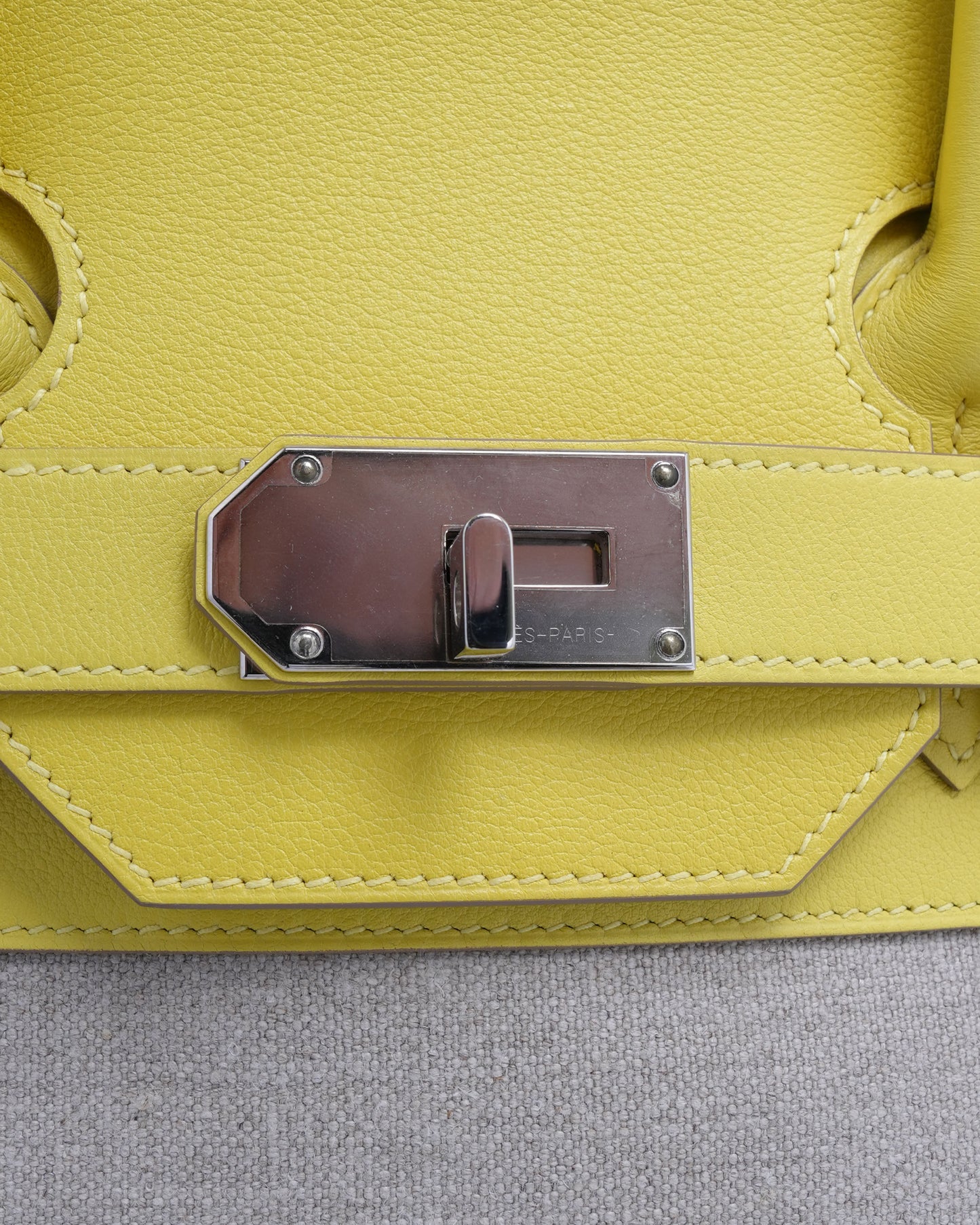 Birkin HAC 50 Lime Evercolor & Ficelle Toile Bag