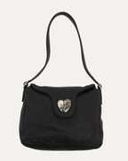 Heart Embellished Flap Bag
