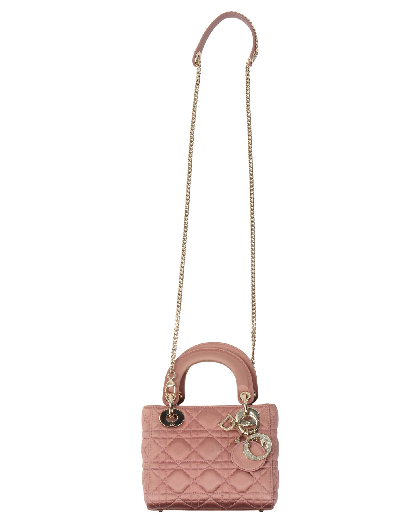 Mini Lady Dior Satin Swarovski Crystal Cannage Bag