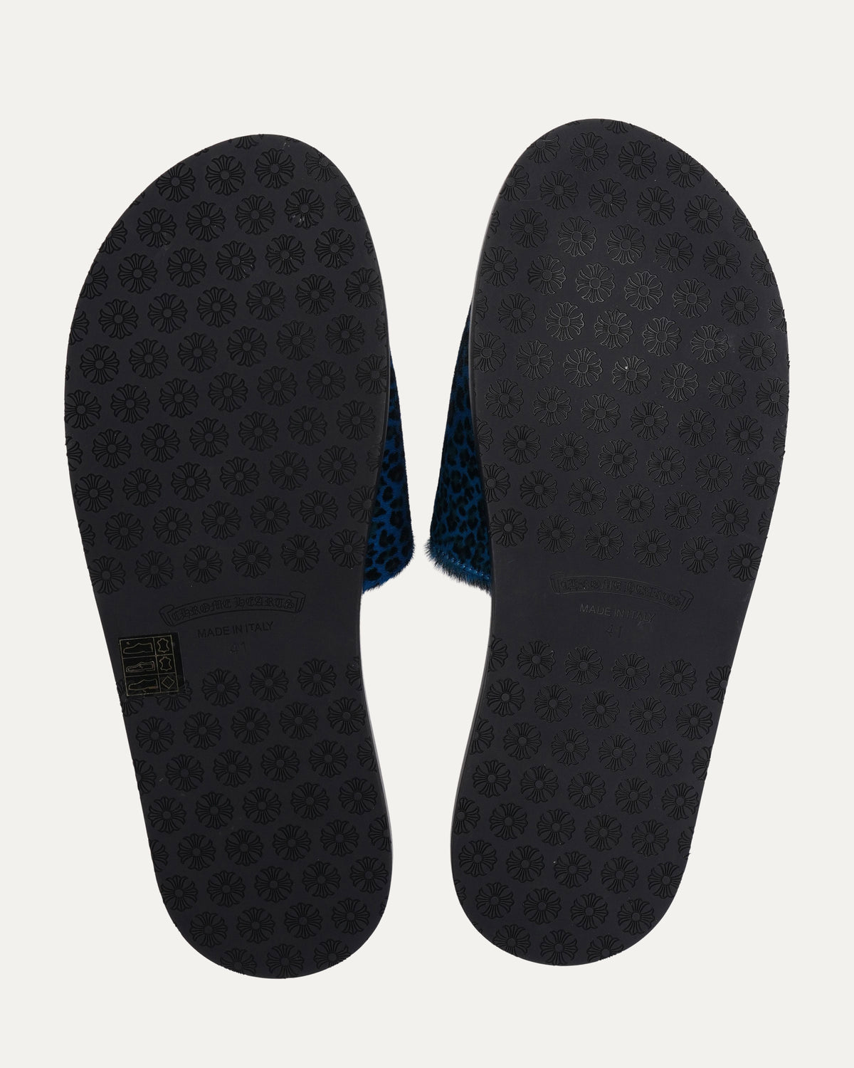 Plus Cross Patch Leopard Slides