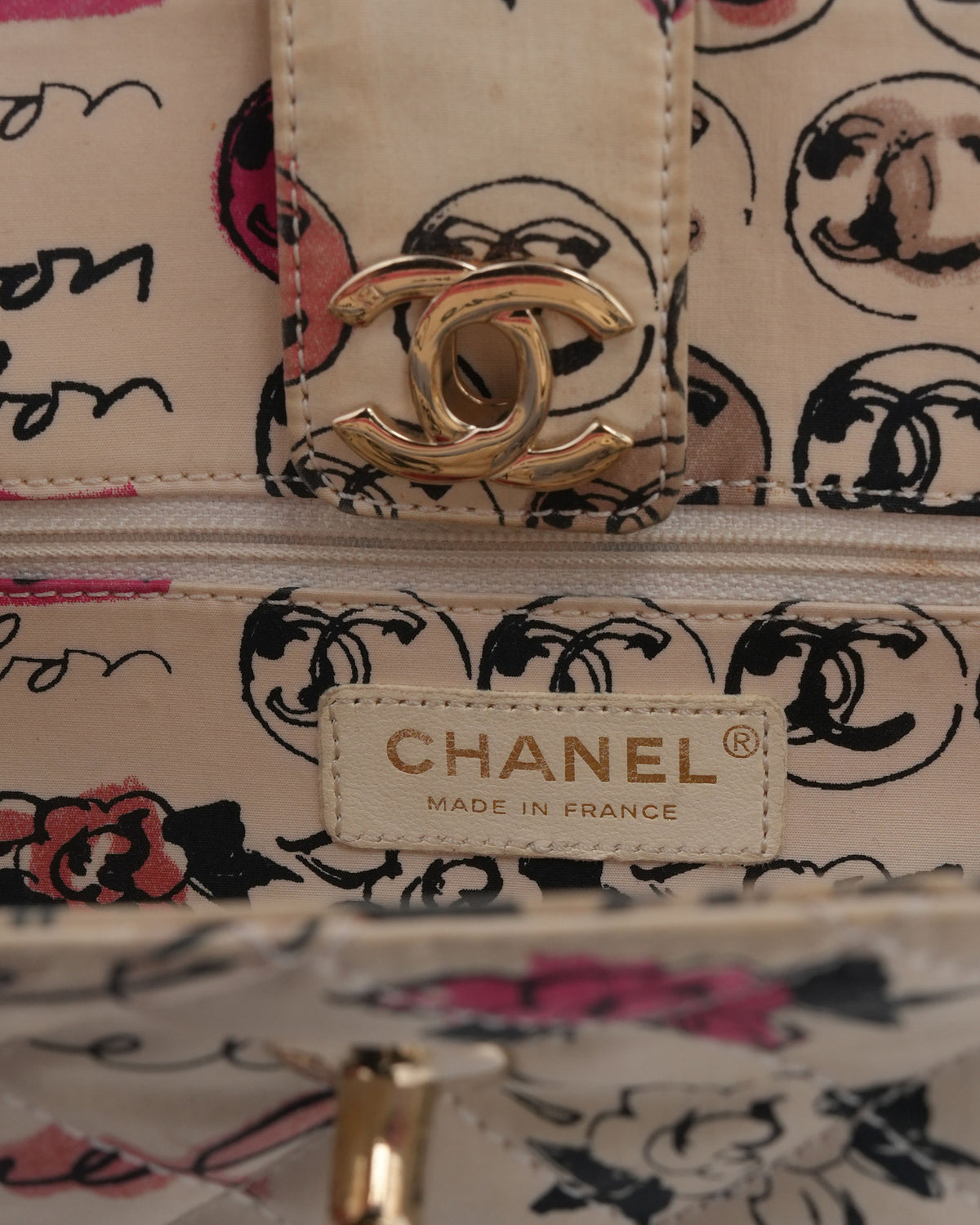 Quilted Canvas Rue Cambon Shoulder Bag