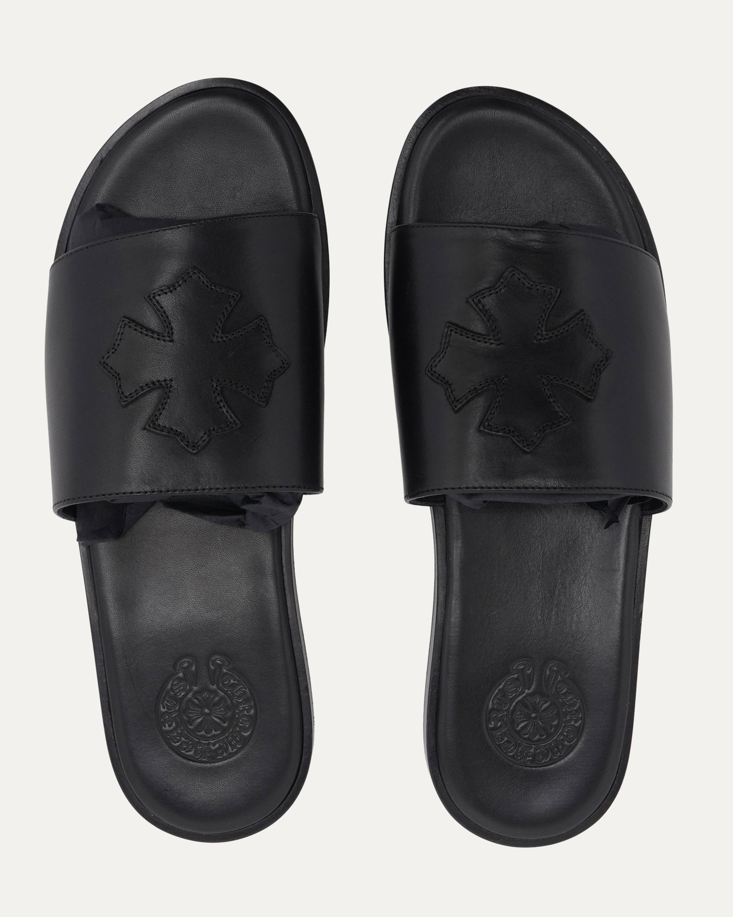 Cross Patch Leather Sandals