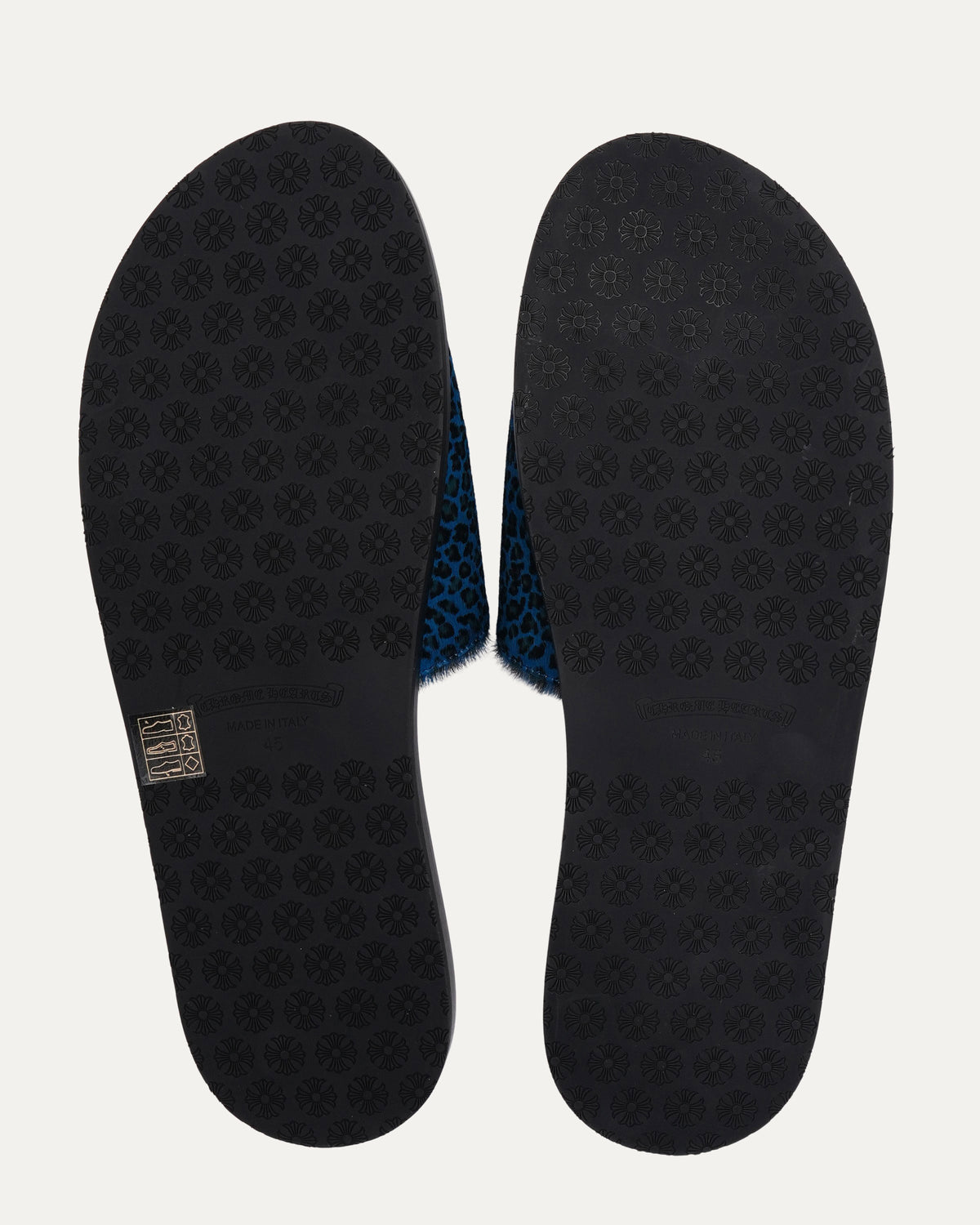 Plus Cross Patch Leopard Slides