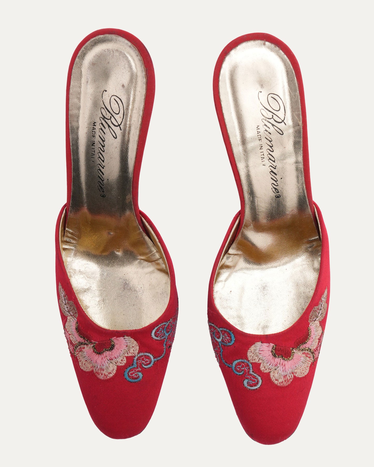 Satin Embroidered Heels