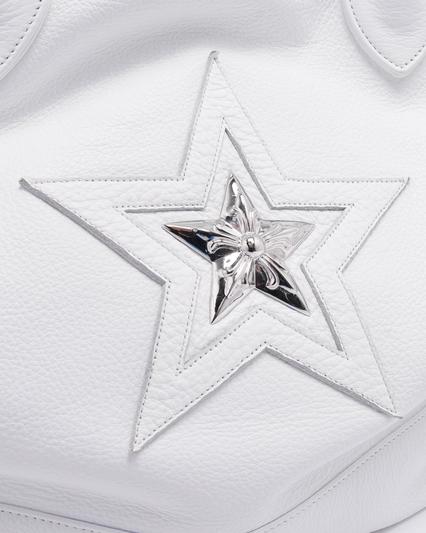 Silver Embellished Star Patch Shoulder Bag
