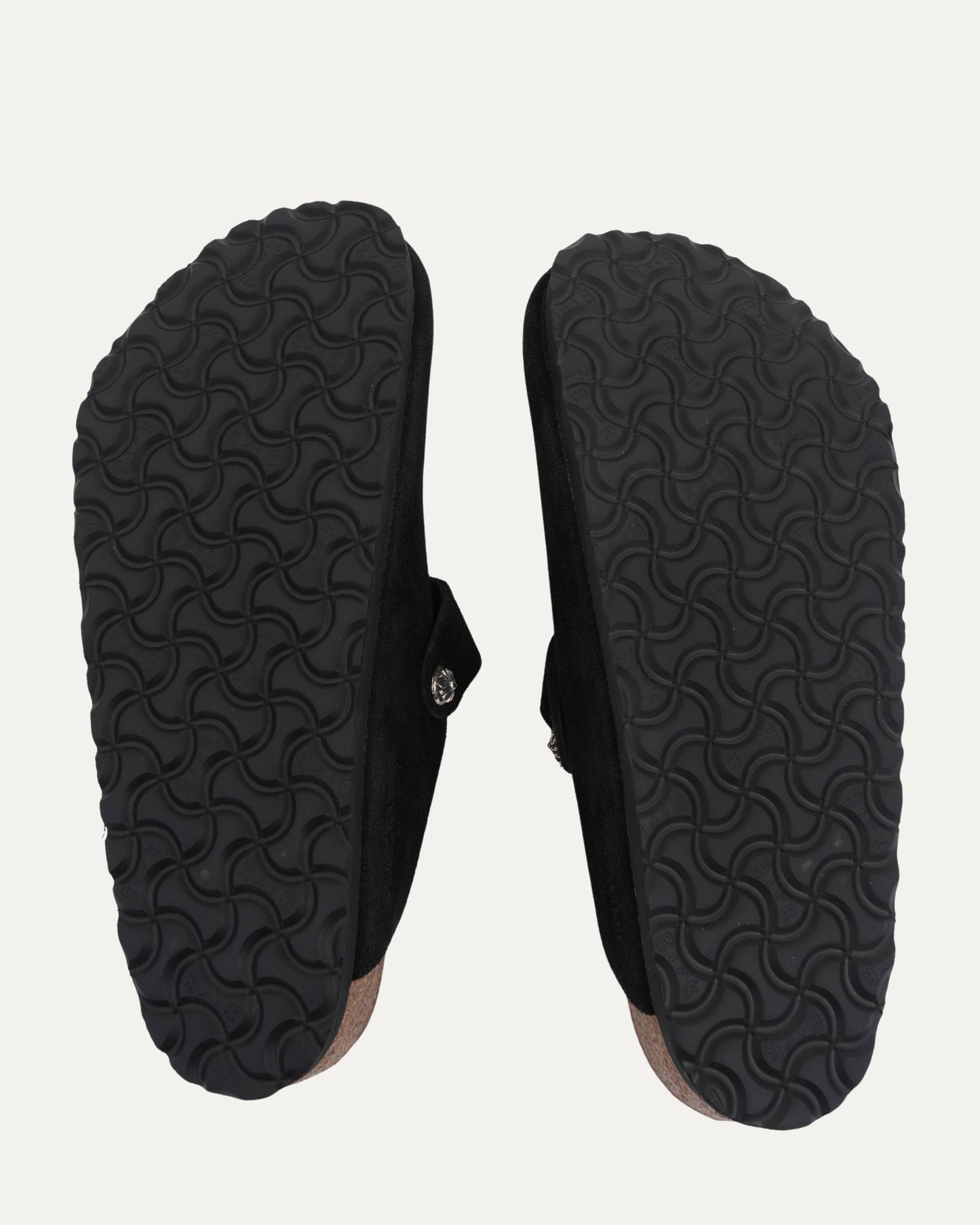 Cross Embellished Birkenstock Boston Suede Mule