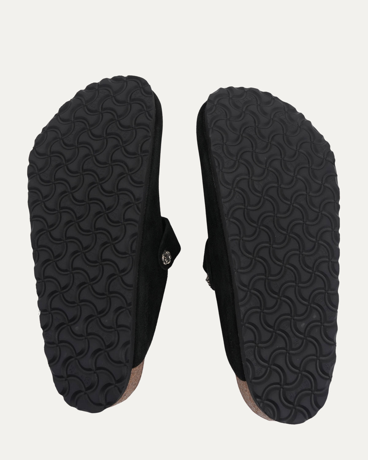 Cross Embellished Birkenstock Boston Suede Mule