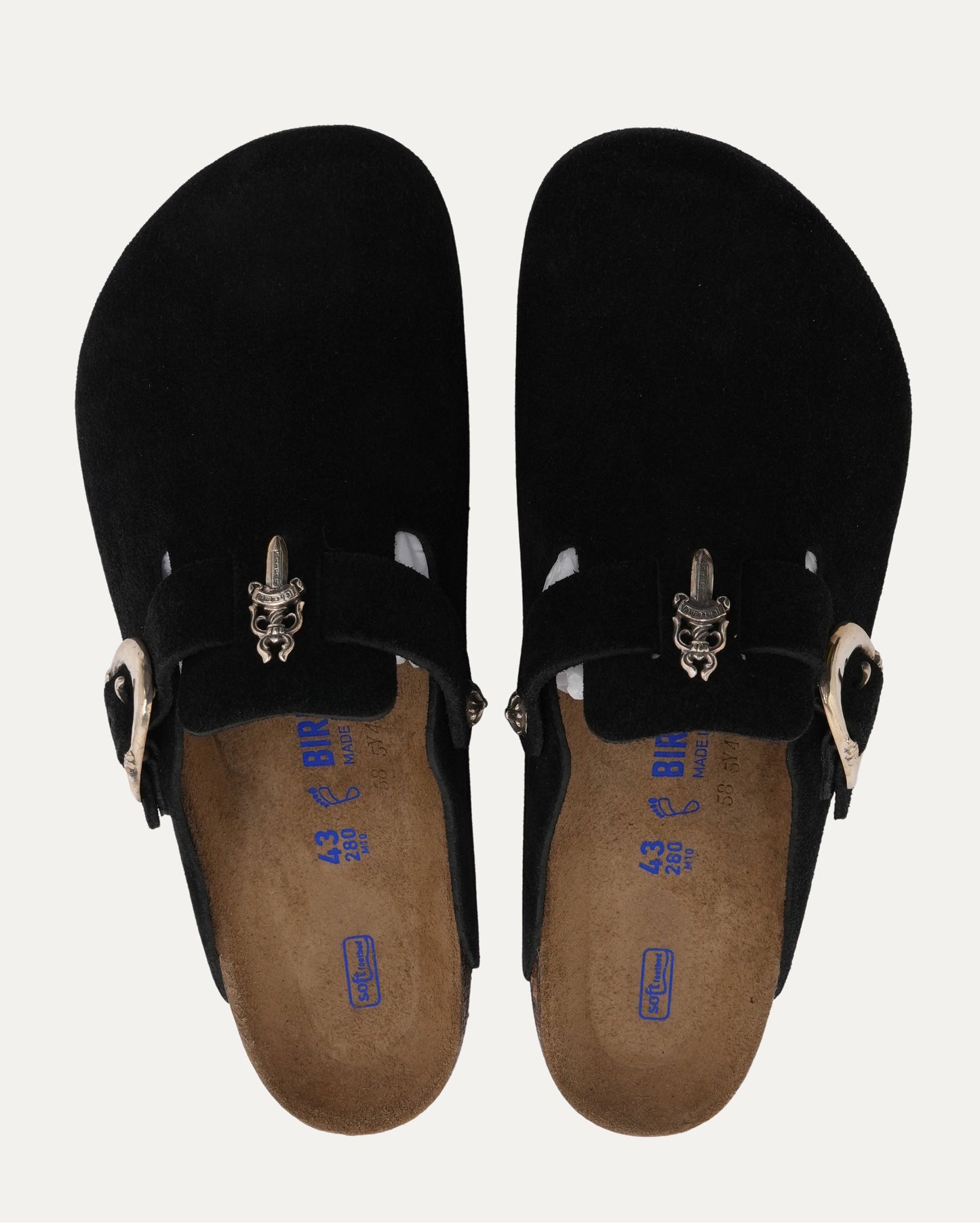 Dagger Embellished Birkenstock Boston Suede Mule