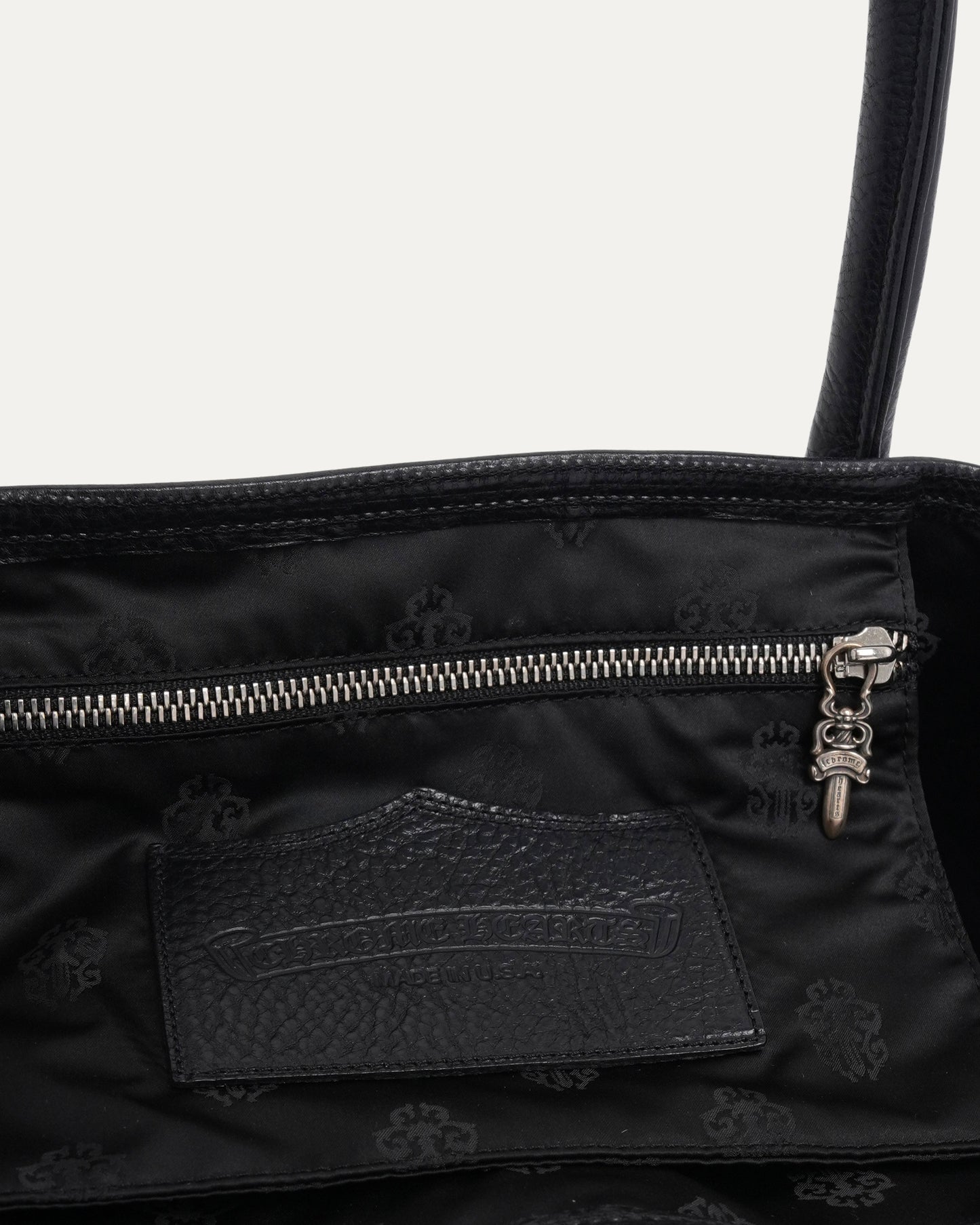 Cross Patch Leather Tote Bag