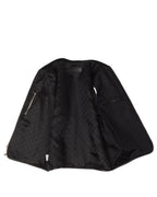 Quilted Leather Cross Patch Vest