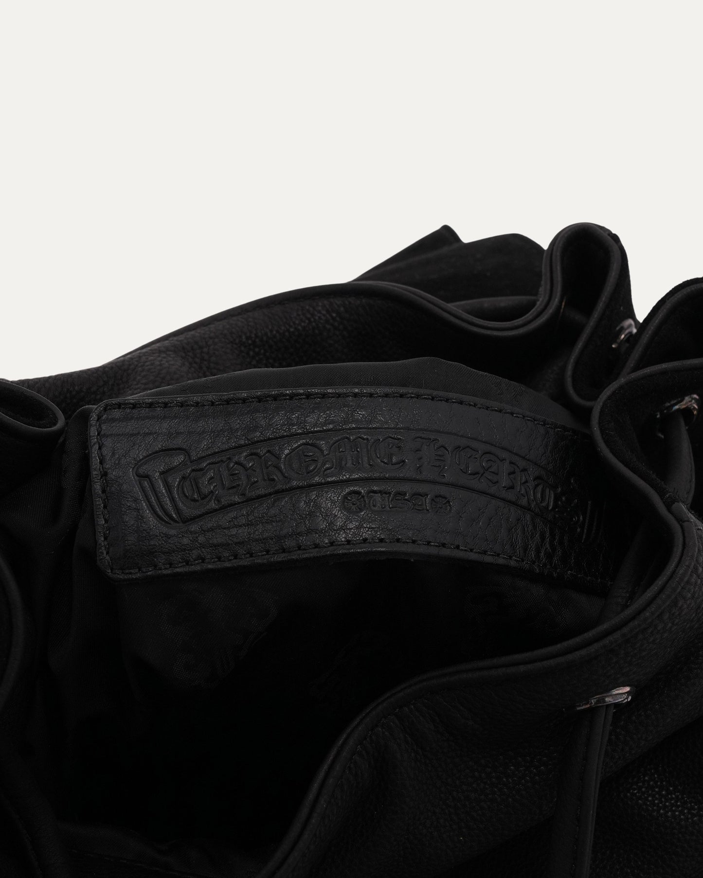 Dagger Embellished Suede Leather Backpack