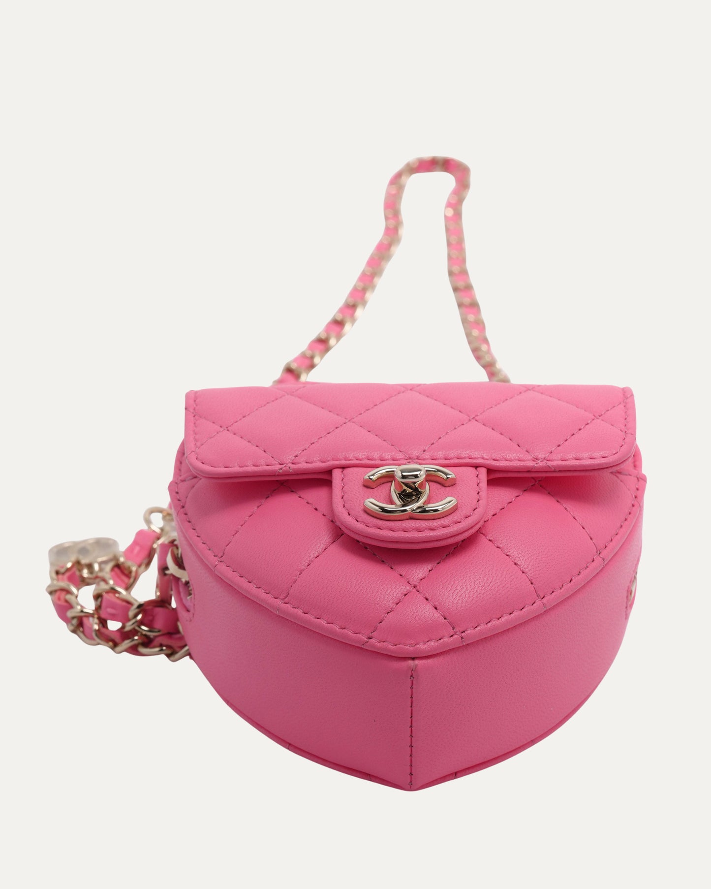 Quilted Mini Heart Flap Bag