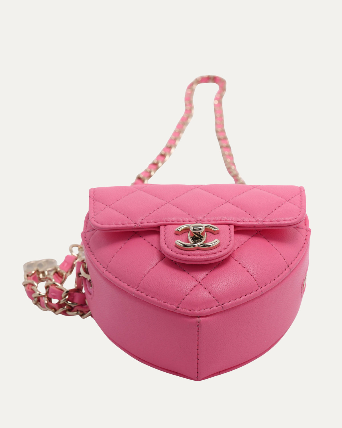Quilted Mini Heart Flap Bag