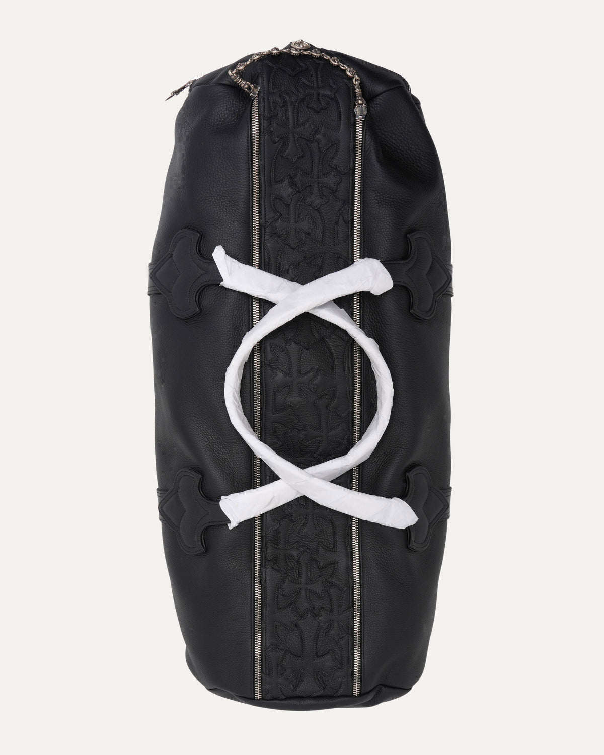 Leather Cross Patch Duffle Bag