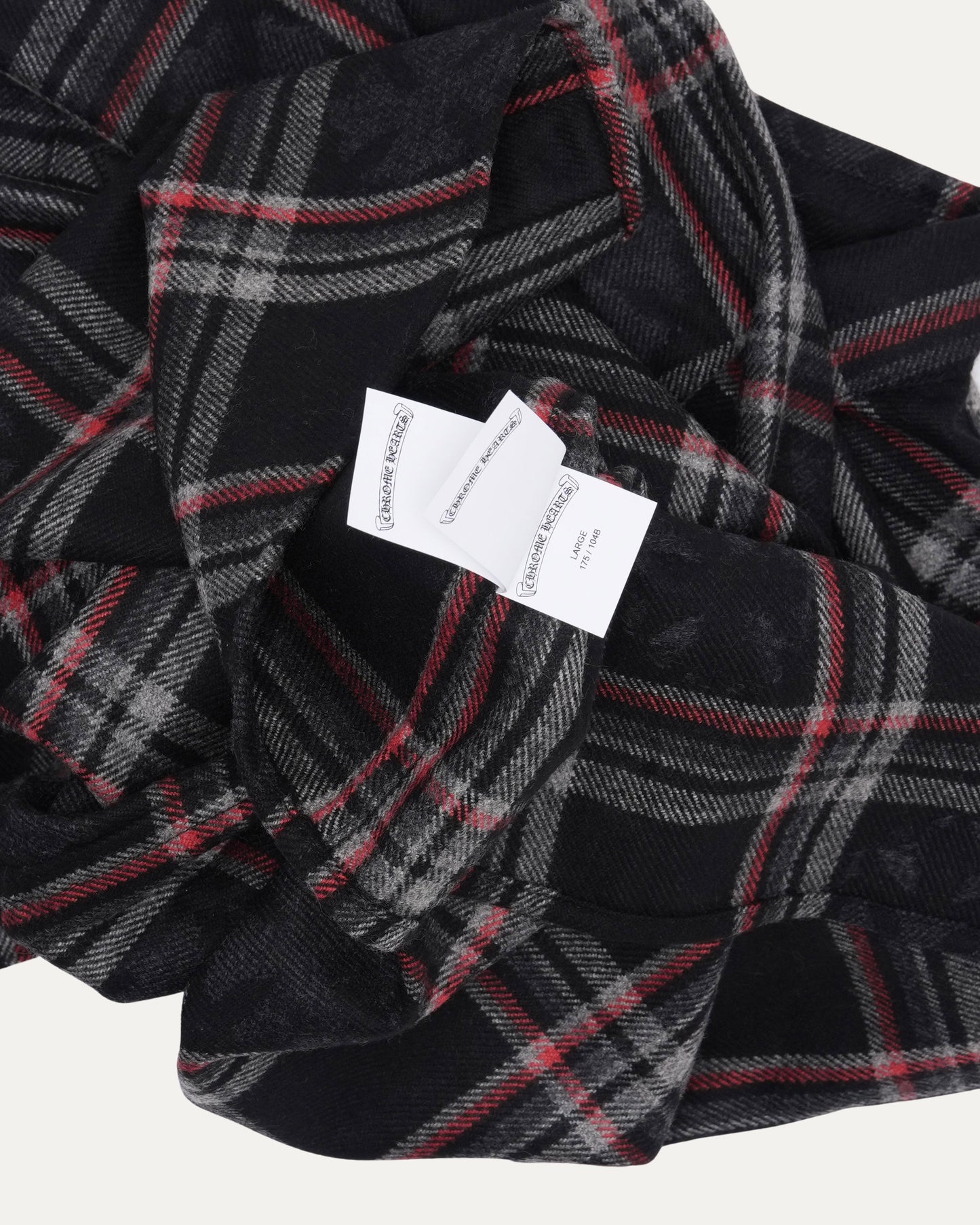 Gas Station Plaid Cashmere Cross Patch Loose Ends Flannel Shirt