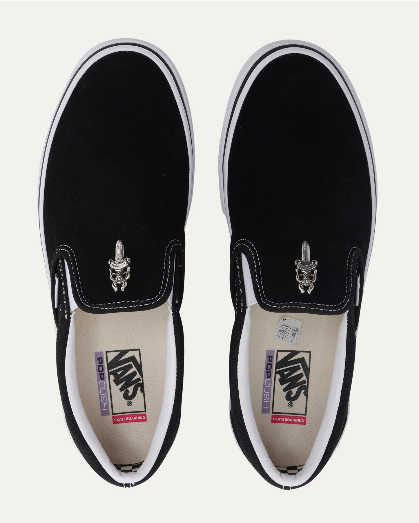 Dagger Embellished Vans Suede Skate Slip-On Sneakers