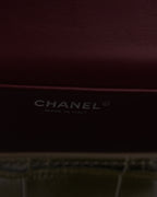 Embossed Crocodile Maxi Flap Bag