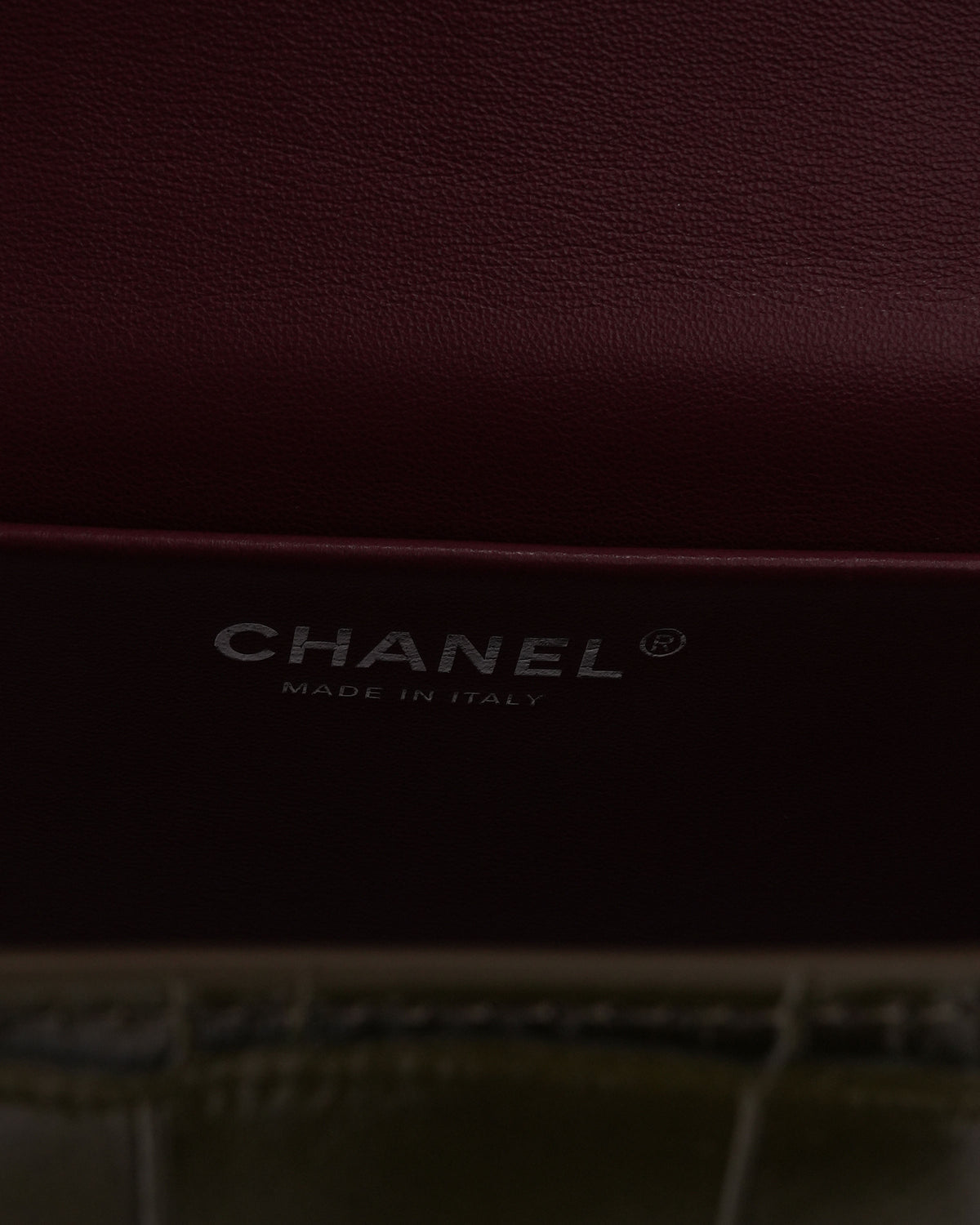 Embossed Crocodile Maxi Flap Bag