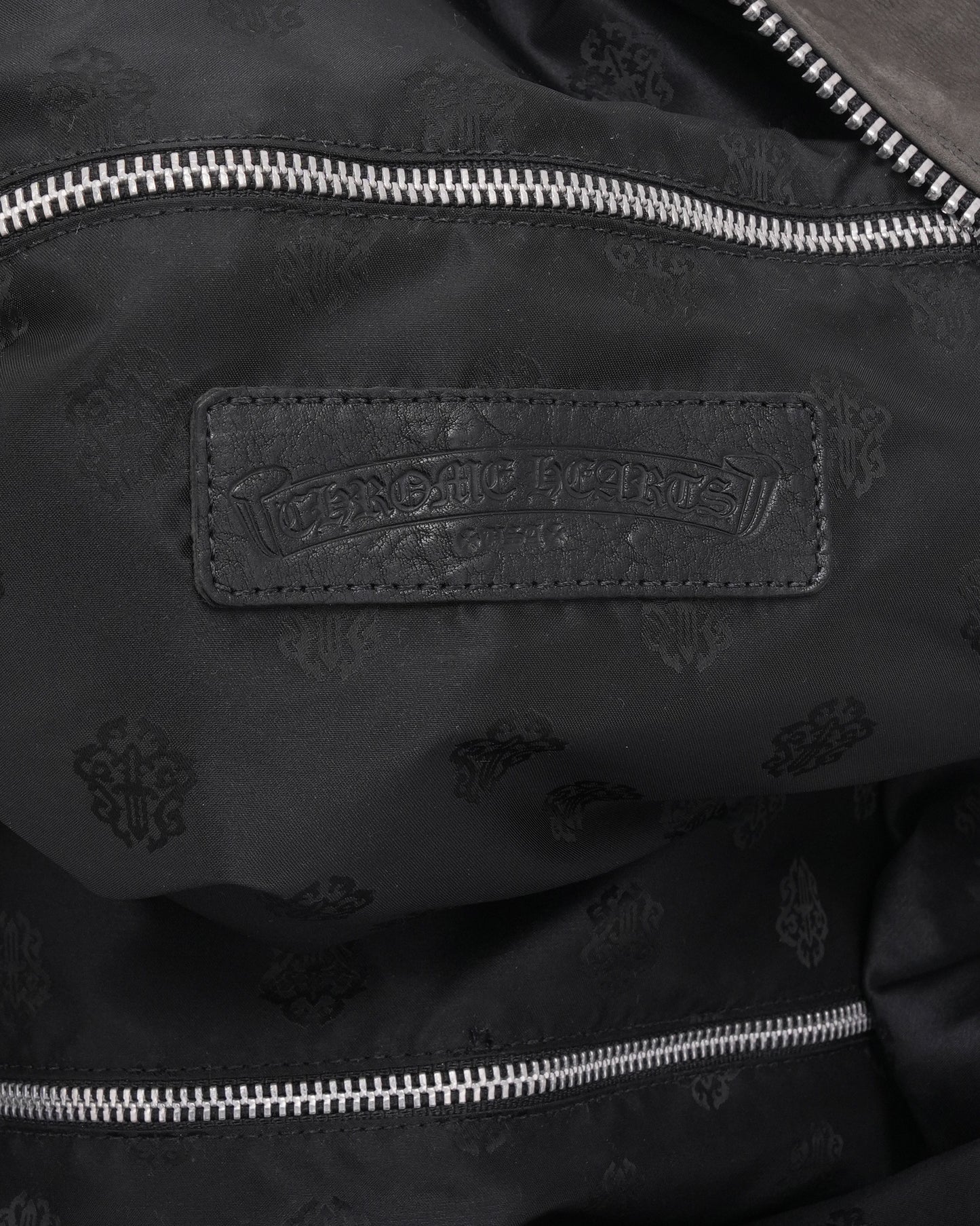 Cross Embellished Cross Patch Suede Weekender Bag
