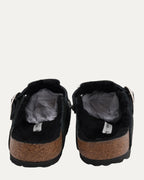 Dagger Embellished Birkenstock Boston Shearling Lined Suede Mule
