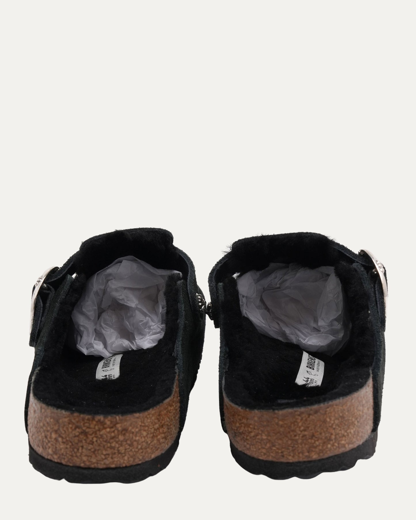 Dagger Embellished Birkenstock Boston Shearling Lined Suede Mule