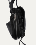 Silver Embellished Cross Patch Messenger Bag