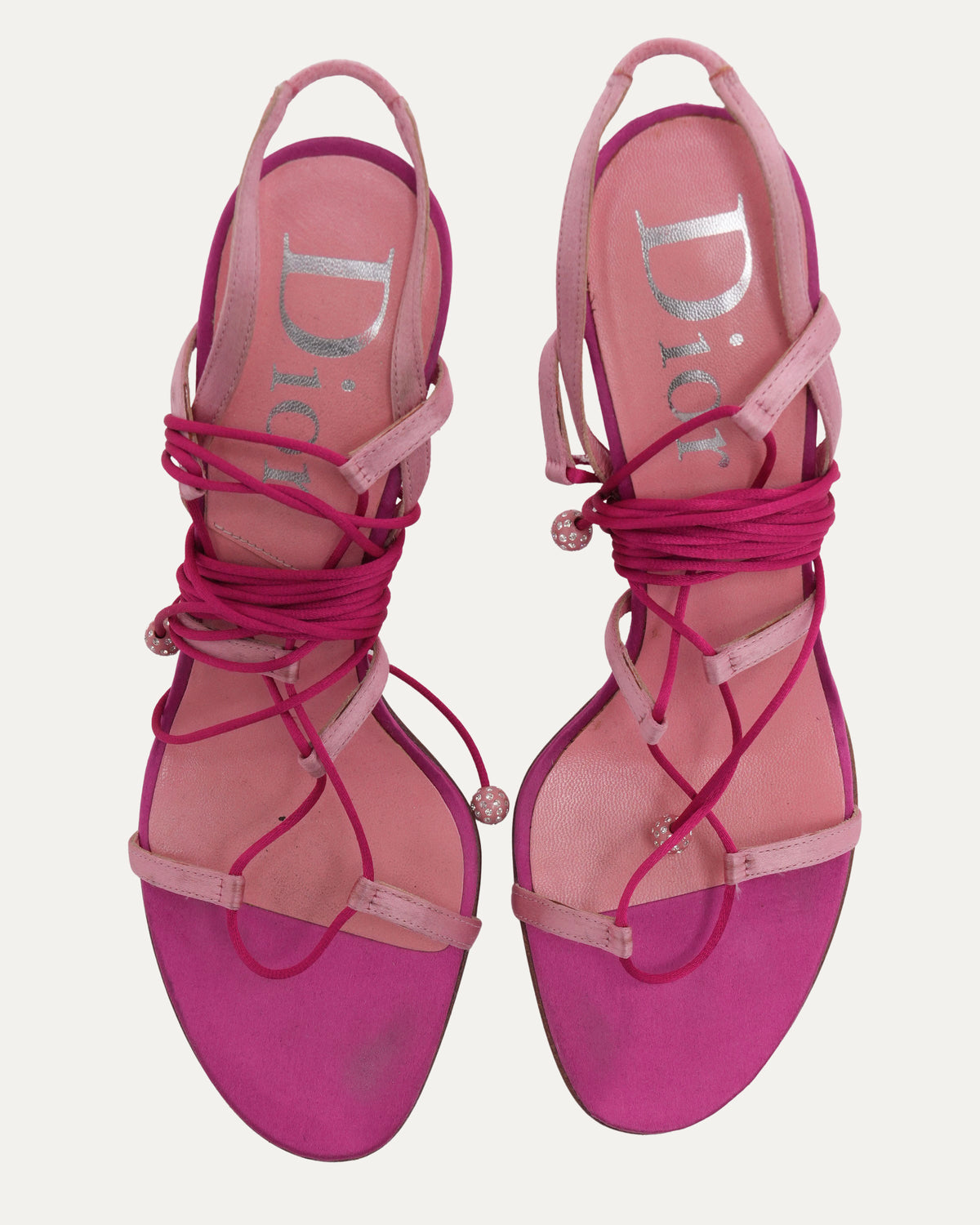 Galliano Era Hot Pink Heel With Rhinestone Detail