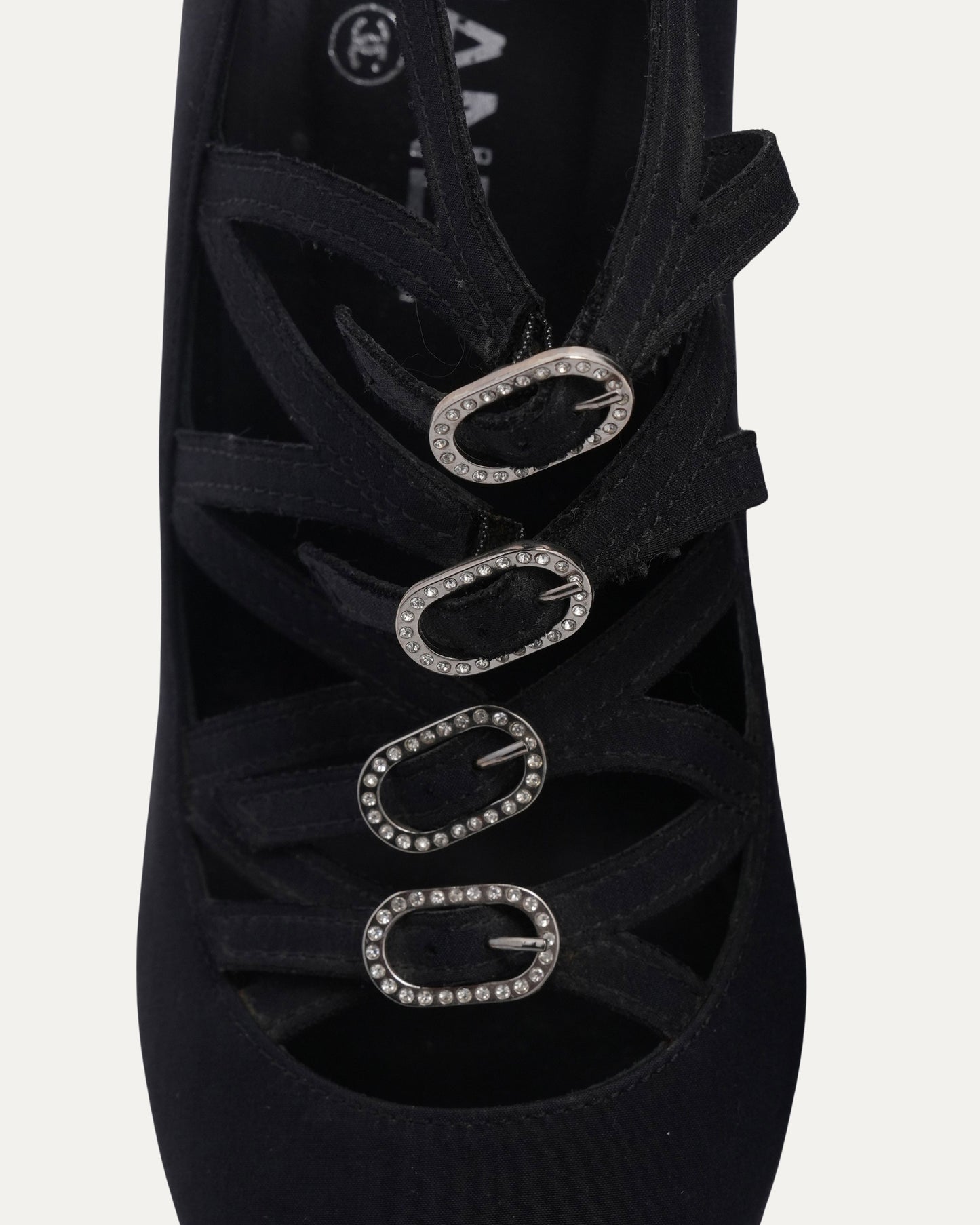 Rhinestone Buckle Heels