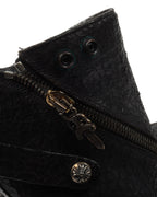 Rick Owens Blistered Leather Spiral Zip Creeper Boots