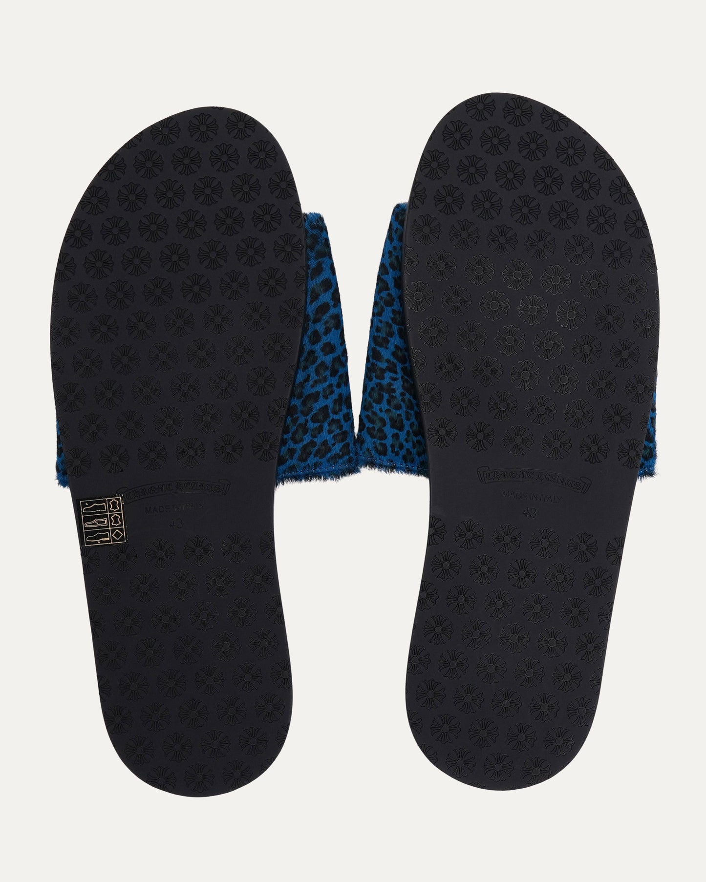 Plus Cross Patch Leopard Slides