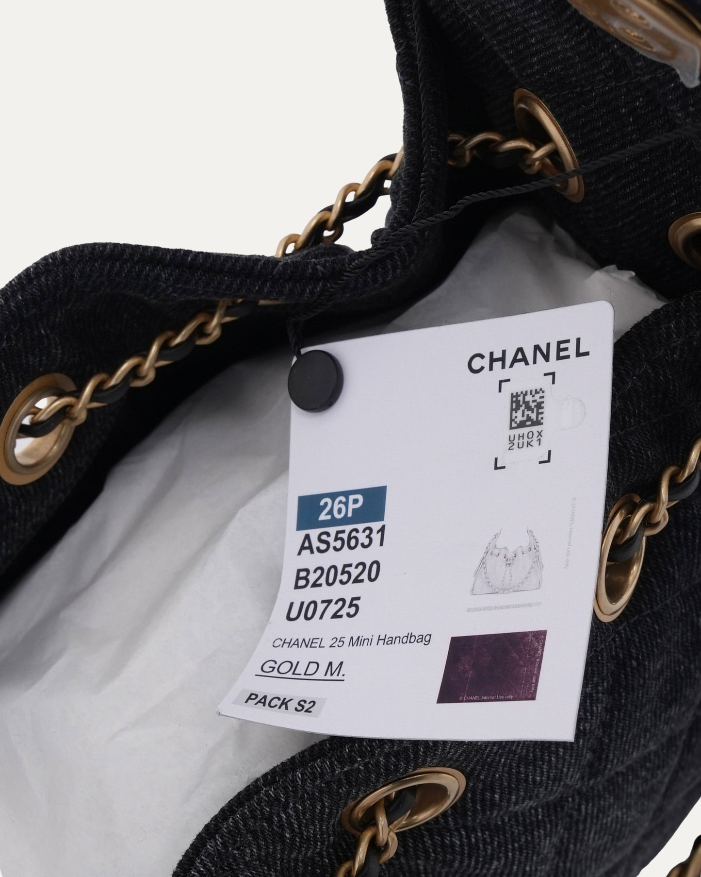 Washed Denim Quilted Mini 25 Hobo Bag