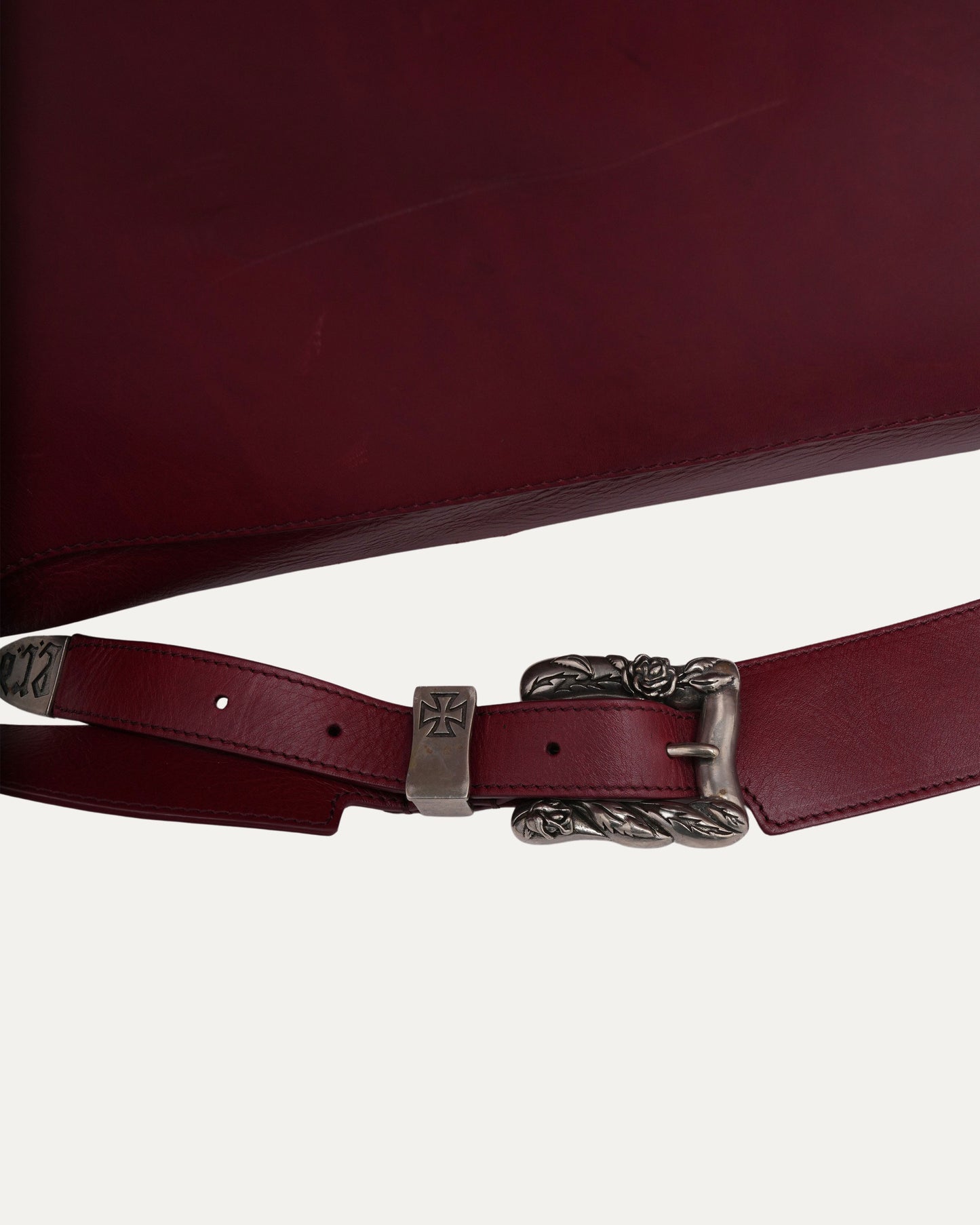 Leather Rose Buckle Weekender Bag