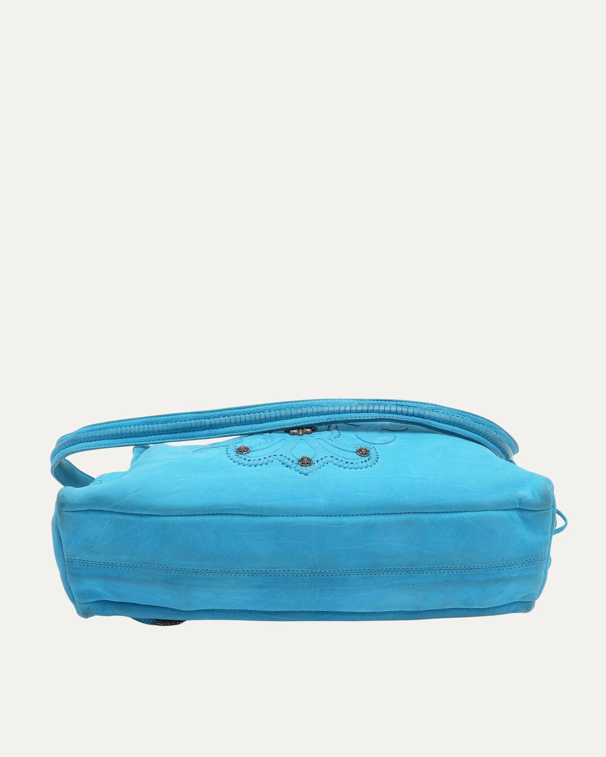 Embellished Fleur Patch Tassel Hobo Bag